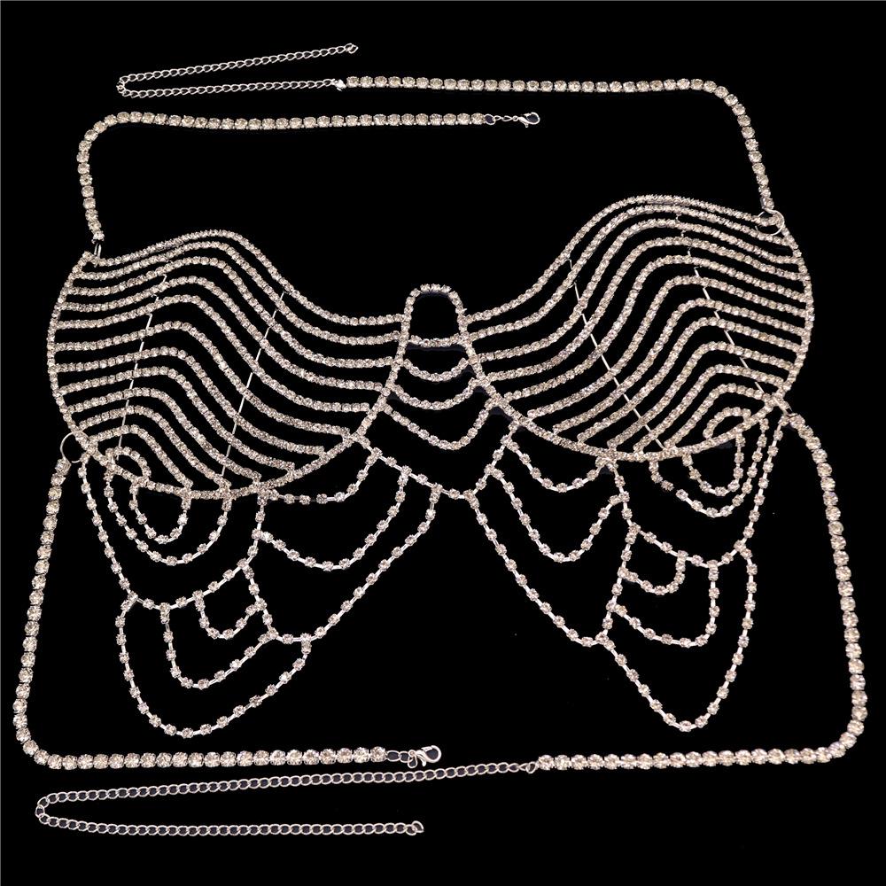 European And American Fashion Jewelry New Bikini Crystal Rhinestone Sexy Hipster Geometric Diamond Body Chain Waist Chain