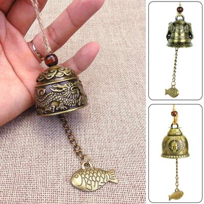Feng Shui Wind Bell Retro Buddha Dragon Elephant Wind Chime Vintage Windchime Home Hanging Ornament Blessing for Luck Wind Chime