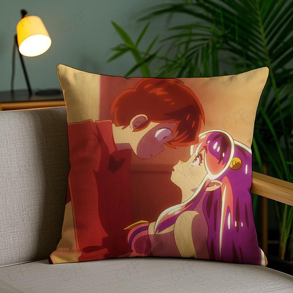 Urusei Yatsura Anime Game Pillow Case Anti-Dustmite Pillowcase Invisible Zipper Silky Short Plush Sofa Cushion Cover