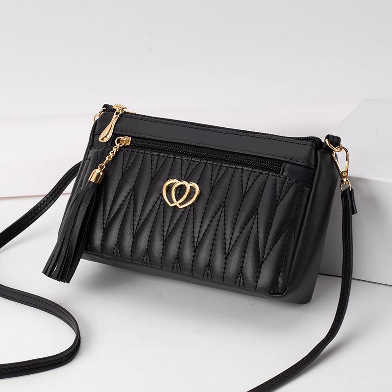 Mom Bag Middle-aged Women's High-end Small Bag Mini Crossbody Bag Women's Niche Tassel Soft Leather Postman Women's Bag