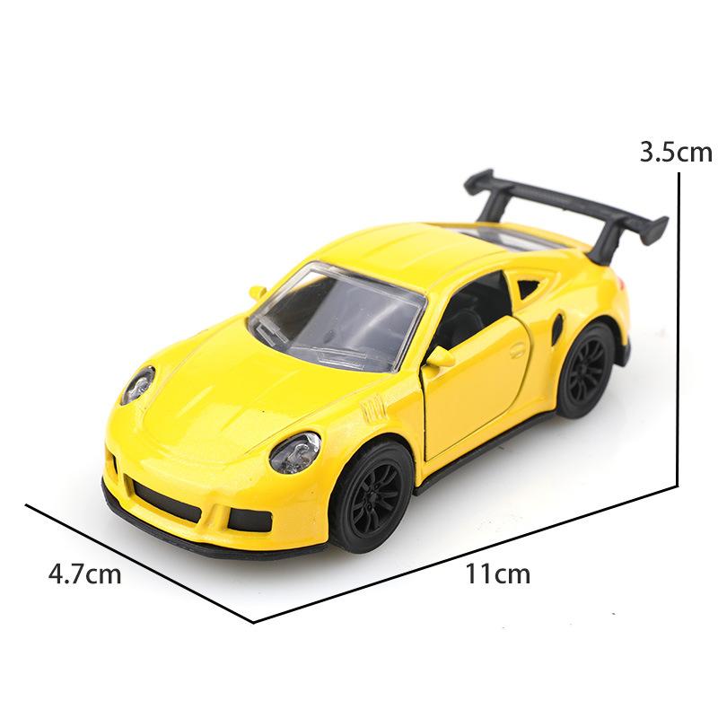 1:38 Alloy Sports Car Toy Model Children Cool Pull Back Car Double Open The Door Simulation Racing Car Small Car Boy Gifts