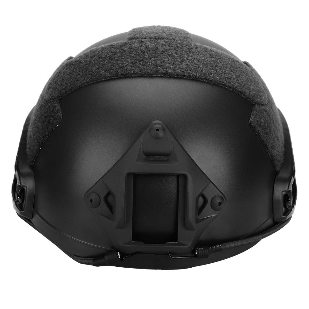 SCHNELL Leichter Schienenhelm Schutzbrillen Version MH Taktisch für CS Radfahren (Schwarz)