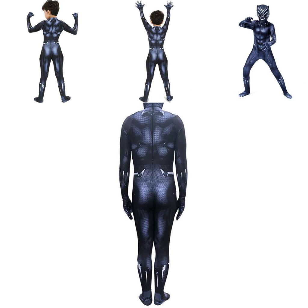 Premium Quality Black Panther Superhero Cosplay Jumpsuit For Adults And Kids