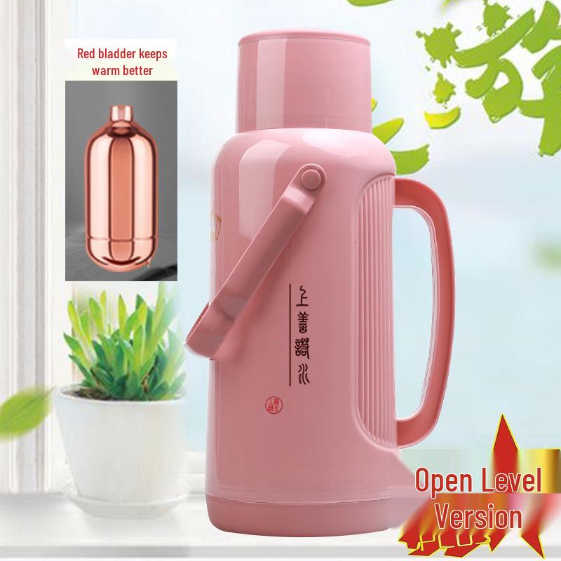 Leather-Covered Glass Liner Thermos Bottle for Dorms - Keeps Water Hot