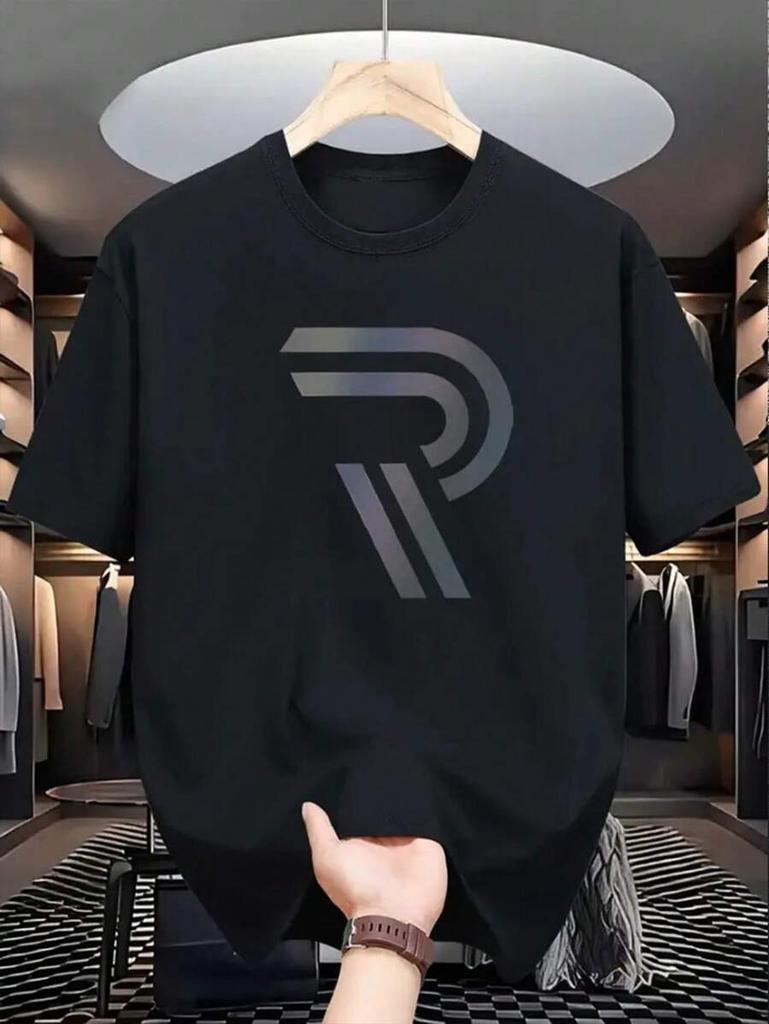 Manfinity Dauomo Unisex's Casual Simple Letter Print Short Sleeve T-Shirt