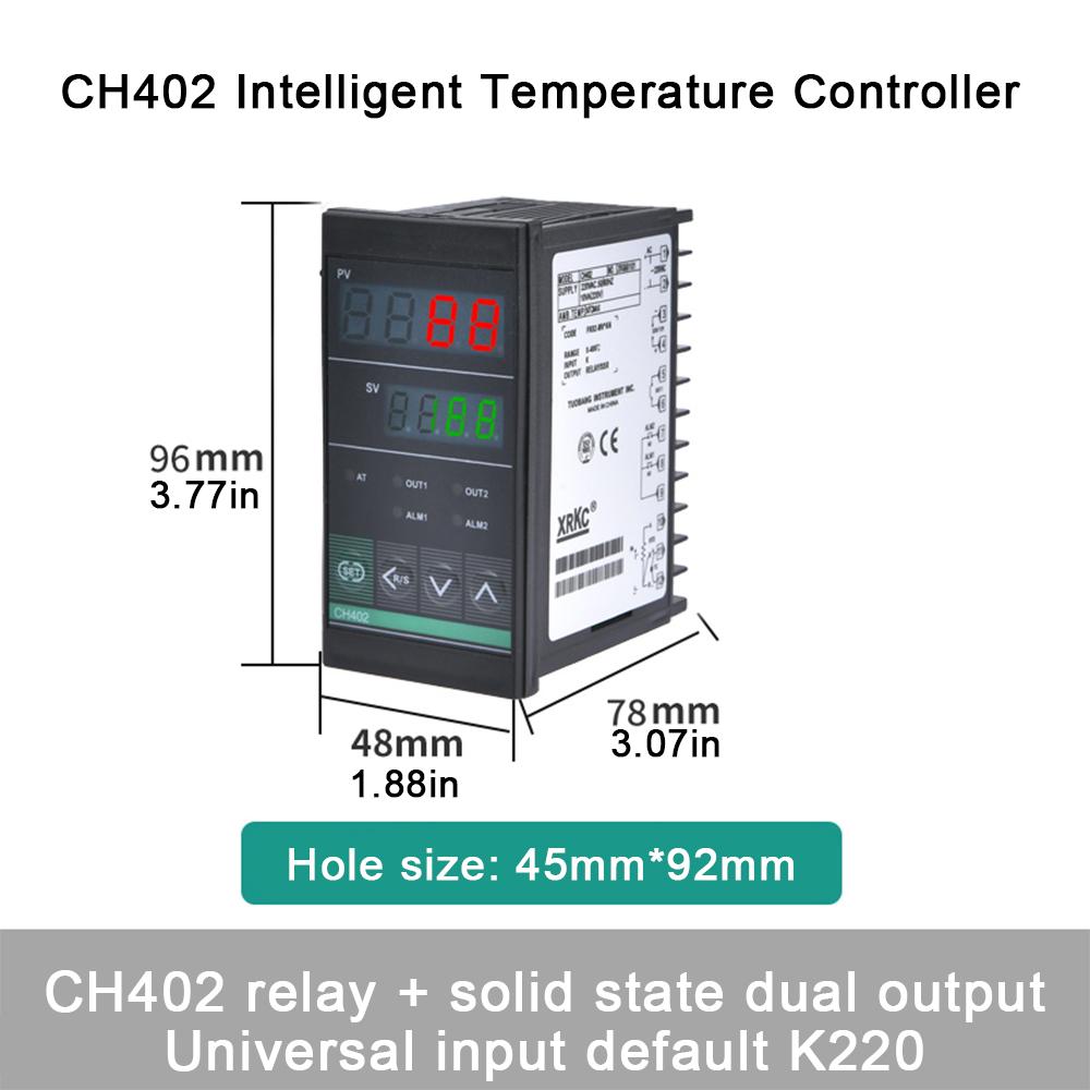Dual Output SSR and Relay CH102 CH402 CH702 CH902 Two Relay Output LCD Digital PID Intelligent Temperature Controller AC 220V