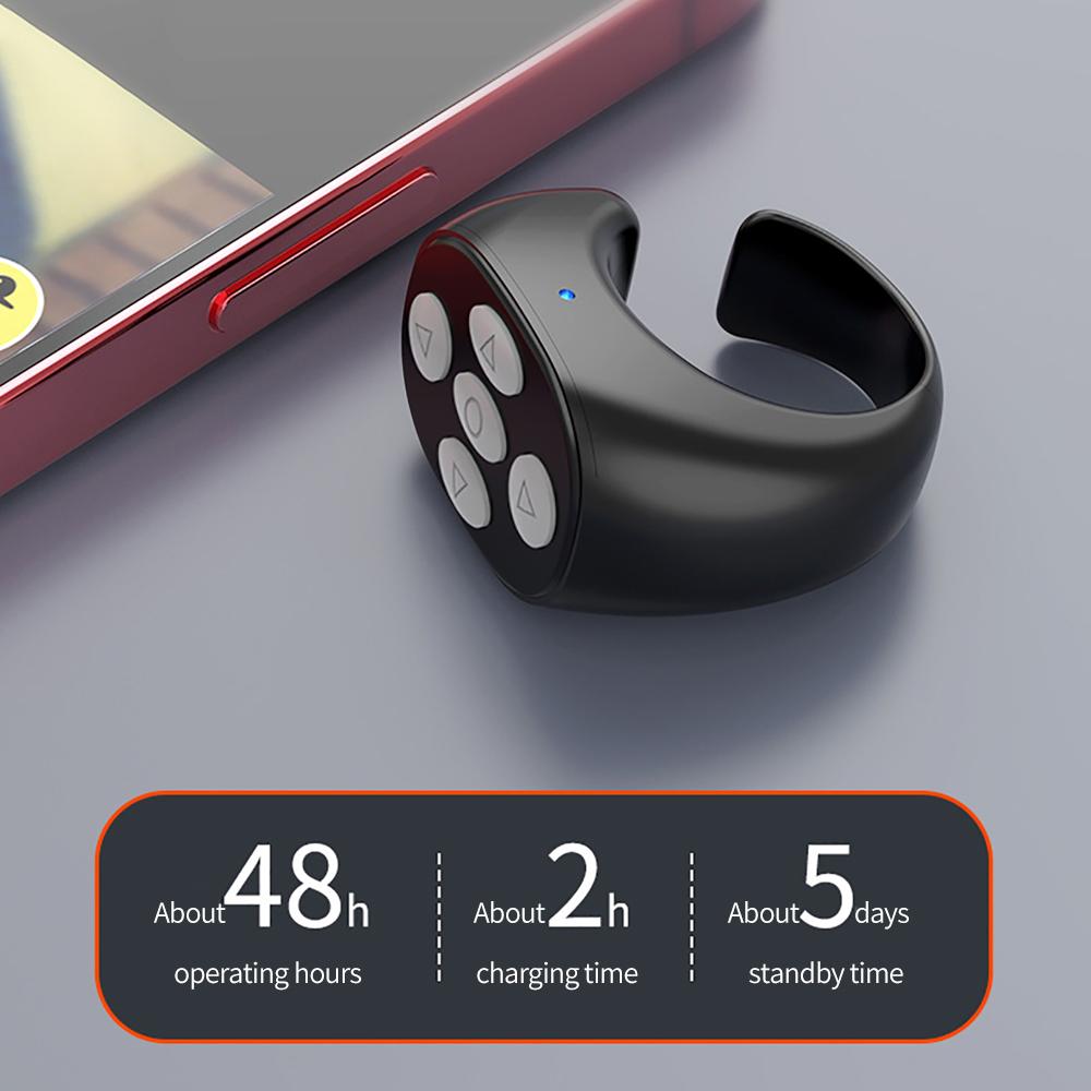 For TikTok Ring Bluetooth Remote Control Fingertip Selfie Video Controller Automatic Page Turner Browsing Controller
