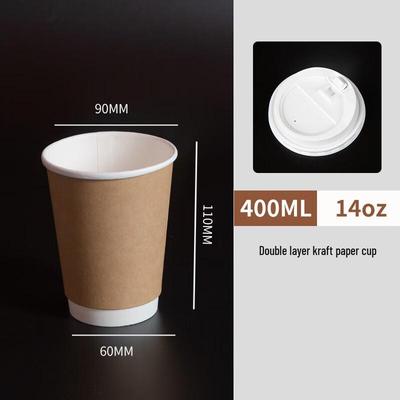 Disposable Double-Layer Kraft Paper Cups with Lids