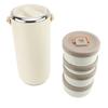 Vacuum Insulated Food Jar 3.4L Stainless Steel Wide Mouth Portable Sealed Leakproof Hot Food Container for Working White