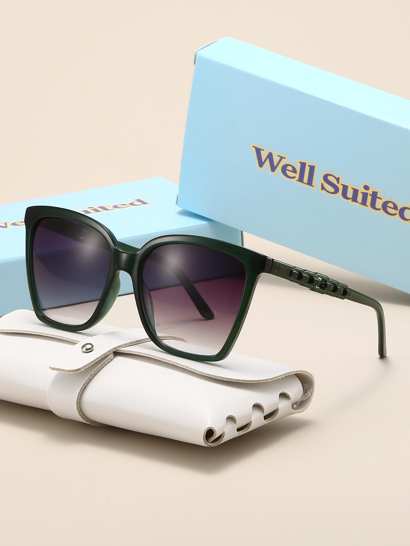 

Well Suited Women s Classic Fashion Oversized Square Frame Glasses Multi-Color Pc Lenses Boutique Independent Packaging