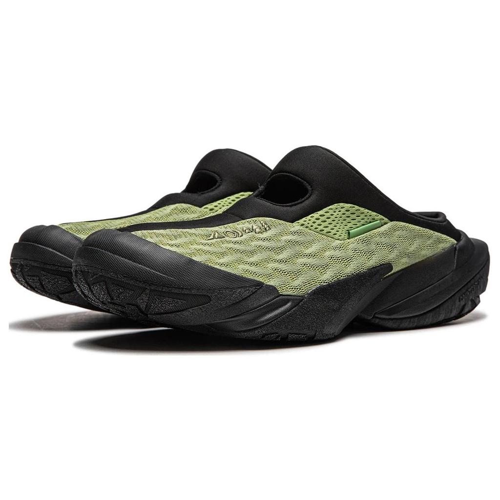 Li Ning Cf Series Hiking Slippers Comfortable Simple Shock Absorbing Wear Resistant Low Top Casual Shoes Unisex Slippers Black Green AGLU177-1