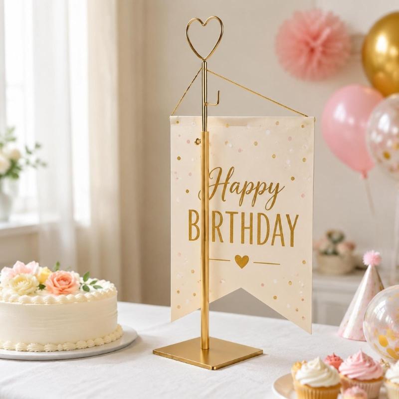 -Supporting Table Stands with Variable Placement and Side Attachment for Party Arrangements