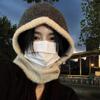 Japanese Autumn and Winter New Warm Hat Scarf Integrated Female Couples Ear Protection Knit Hat Trendy Balaclava Hat