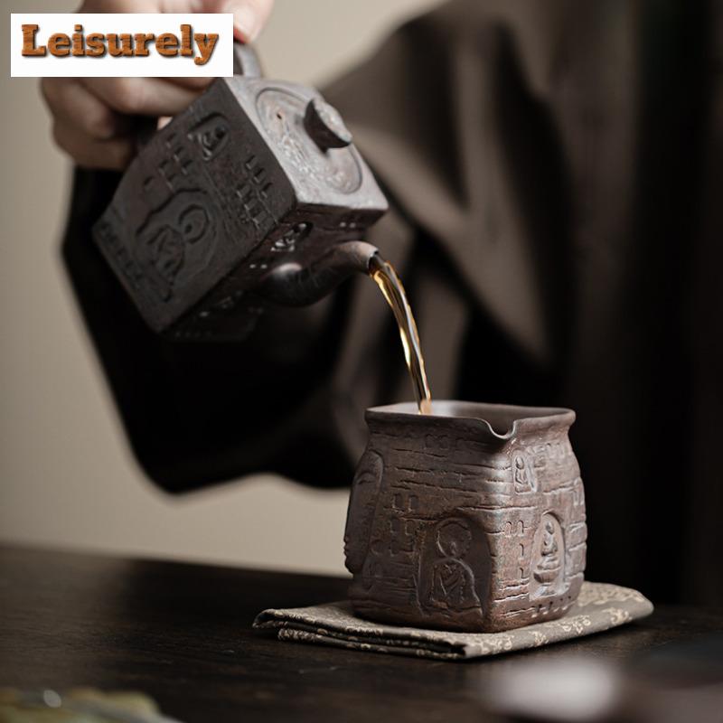 125ml Zen Shadow Buddha Old Rock Tea Pitcher Tea Divider Cha Hai Dispenser Justice Cup Kung Fu Tea Fair Mug Teaset Accessories
