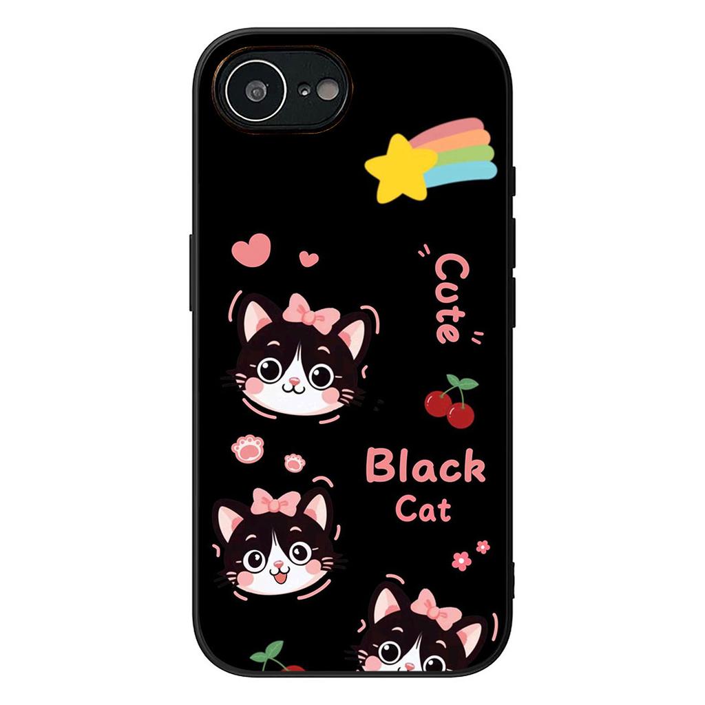 Anime Black Meow Kitten Cat Phone Case for Motorola Moto Edge 50 30 Fusion 40 NEO Ultra Pro G22 G23 G20 G35 G84 G13 G53 Cover