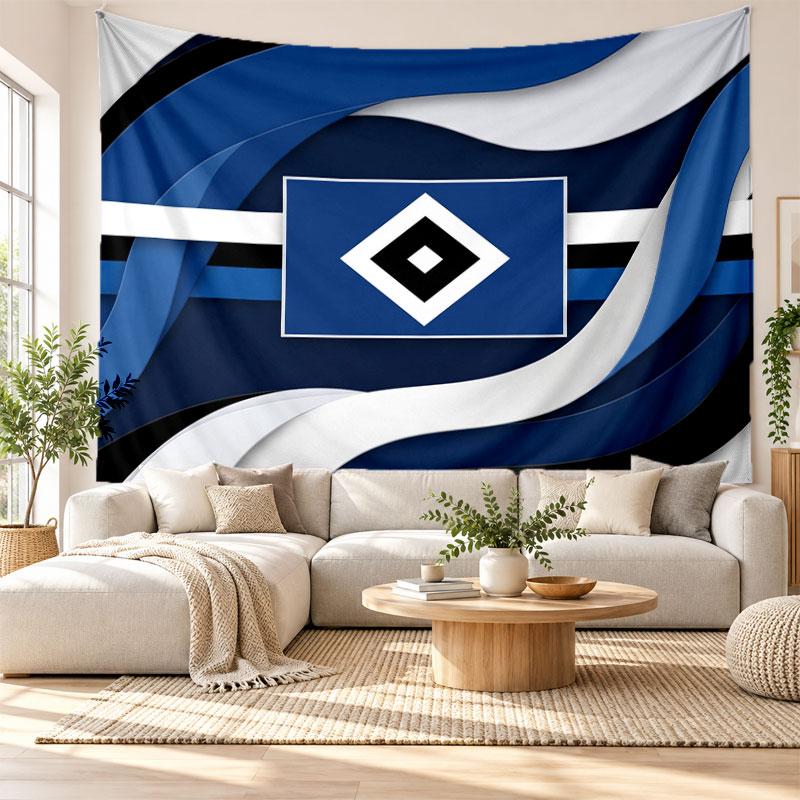 Hamburger SV Football Wall Tapestry, Soft Fabric Wall Hanging, Decorative Backdrop For Bedroom Home Wall Art