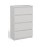 M4 60 Chest Of Drawers Malwa White 4 Drawers Cabinet For Living Room Bedroom Home Office
