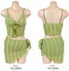 TAKU Korean Style Girlish Slim-Fit Swimsuit Set: Three-Piece Cover-Up with Split Design for Small Busts, Perfect for Vacations and Hot Springs.