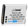 MINSHI Compatible 1800mAh Battery for Pentax Optio and Cameras D-LI88 3.7V H90, P70, P80, DB-L80