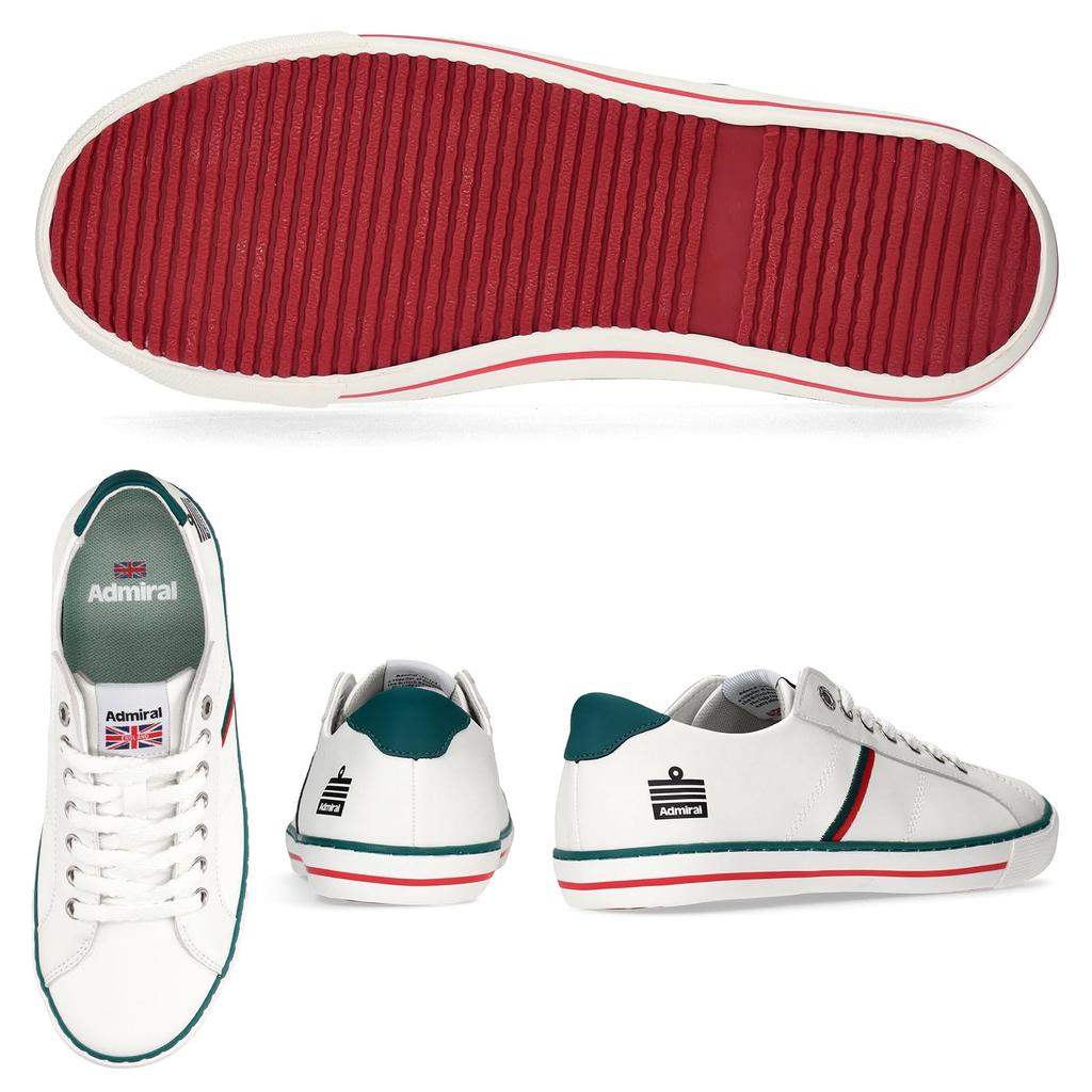 Admiral WATFORD AD601 Sneakers, Unisex, White/Green, Size 25.0cm