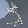 Butterfly Tassel Pearl Hair Claw Red Flower Festival Hairpin For Girls Ponytail Hair Clips Crab Women  Accessories Gifts