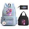 Cartoon Demon Hunters Printed Backpack Lunch Bag Pencil Case for Children Student Schoolbag Girl Kid Gift Women Travel Bag