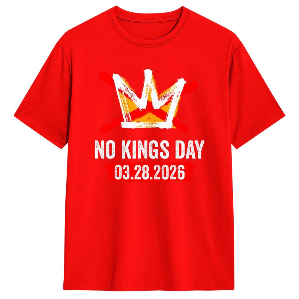 03 28 2026 No Kings Day Vintage Funny Mens T Shirts Leisure Tee Shirt Short Sleeve Crewneck TShirt Cotton New Arrival Clothing