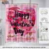 4 Stück Valentinstag Romantische Rose Blume Gedrucktes Badezimmer-Set Wasserdichter Duschvorhang Fußmatte Toilettenmatte U-förmige Matte