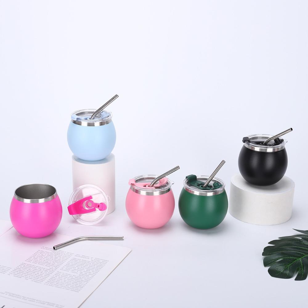 with Straw and Lid Portable Egg Cup Double Wall Tumbler Cup Argentine Yerba Mate Cup  Office