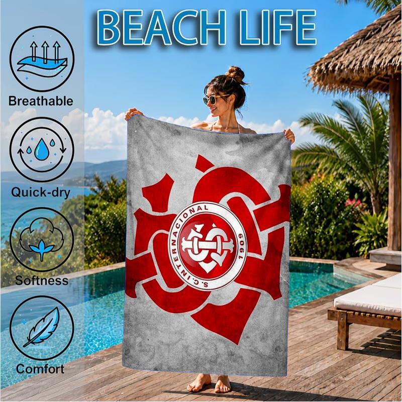 Always Fight Spirit Printed Microfiber Beach Towel, Soft And Absorbent, Quick-Dry, Ideal for Summer Travel, Beach Essential, Swimming Pool