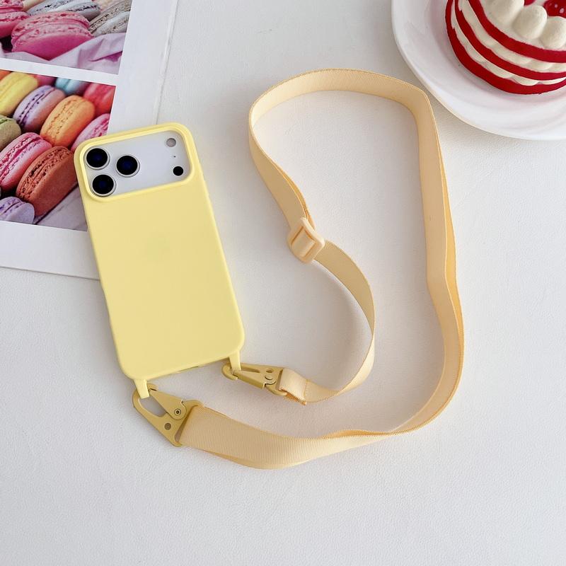 Crossbody Lanyard Phone Case For Samsung S25 Ultra S24 FE S23 S22 A16 A55 A35 iPhone 16 Pro Max 15 14 13 12 11 Shockproof TPU Solid Color Soft Cover