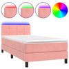 VidaXL Bed Slat Base with Mattress and LEDs, Upholstered Bed, Single Bed, Adult Bedroom Interior Bed, 3134392
