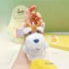 Jinnew Cute Plush Schnauzer Keychain With Bell For Bag Decoration Gift And