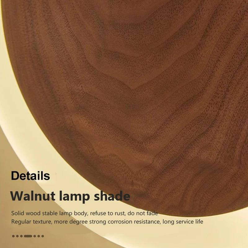 Nordic Walnut LED Wall Light Modern Indoor Wall Scomce for Bedroom Living Room Hotel Hallway Luster Home Decor Lighting Fixtures