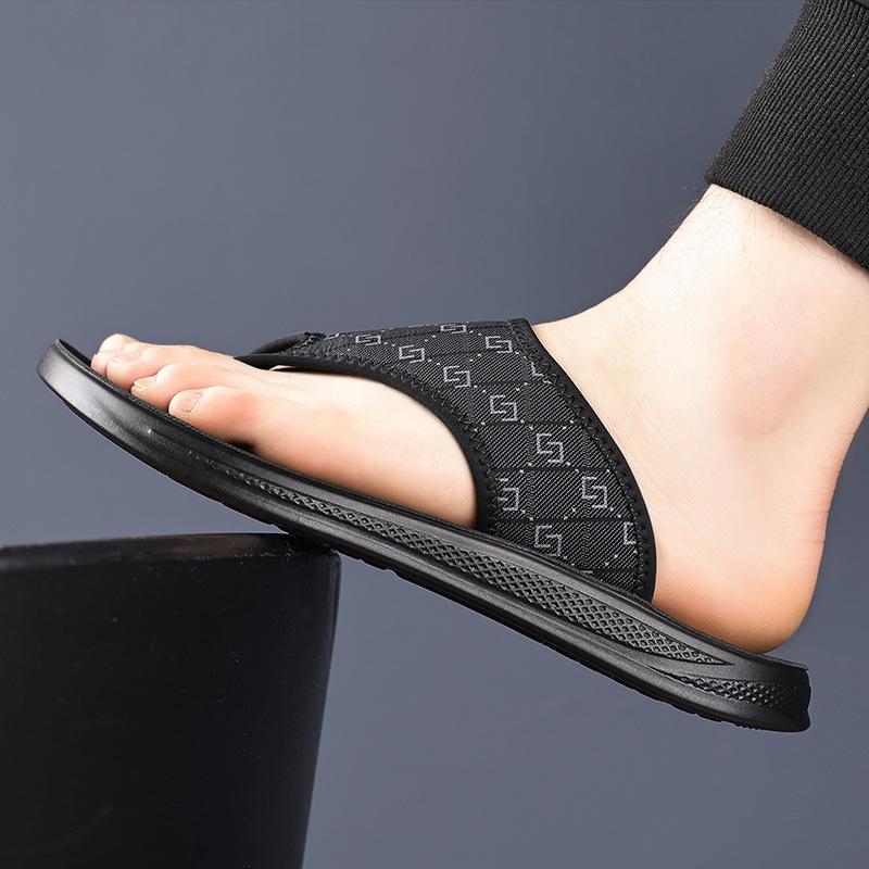 Summer New Shoes for Men Slippers Fashion Print Casual Flip-flops Street Comfortable Beach Shoes