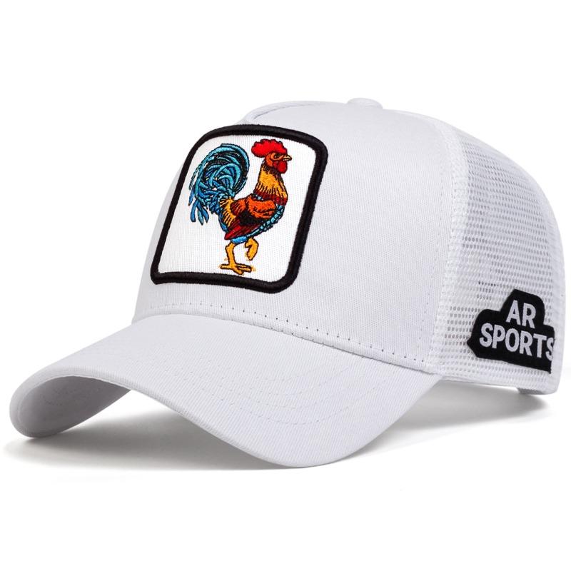 Animal Baseball Cap Cartoon Sunscreen Mesh Embroidery Truck Driver Cock Wolf Hat