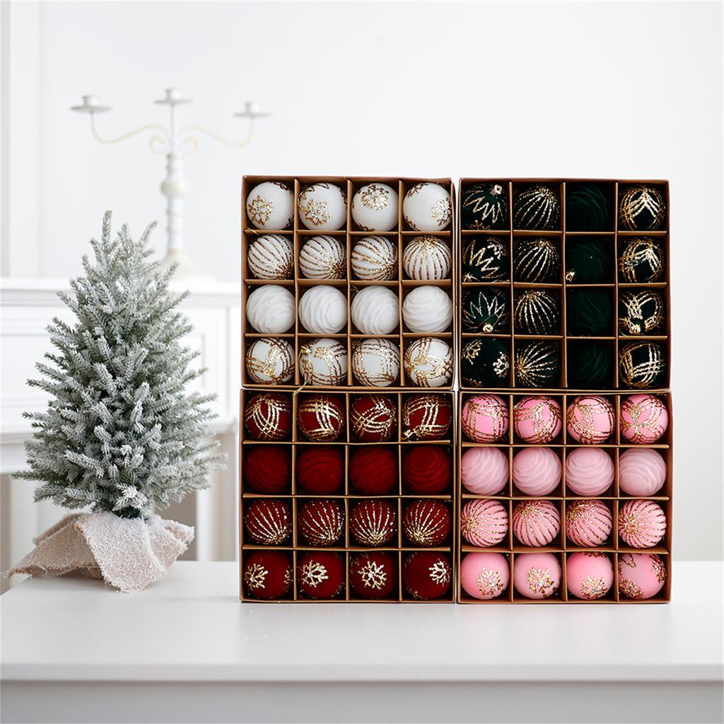 Set of 16 Shatterproof Christmas Tree Baubles Hanging Ornament for Festival Stylish Holidays Home Window Decorations
