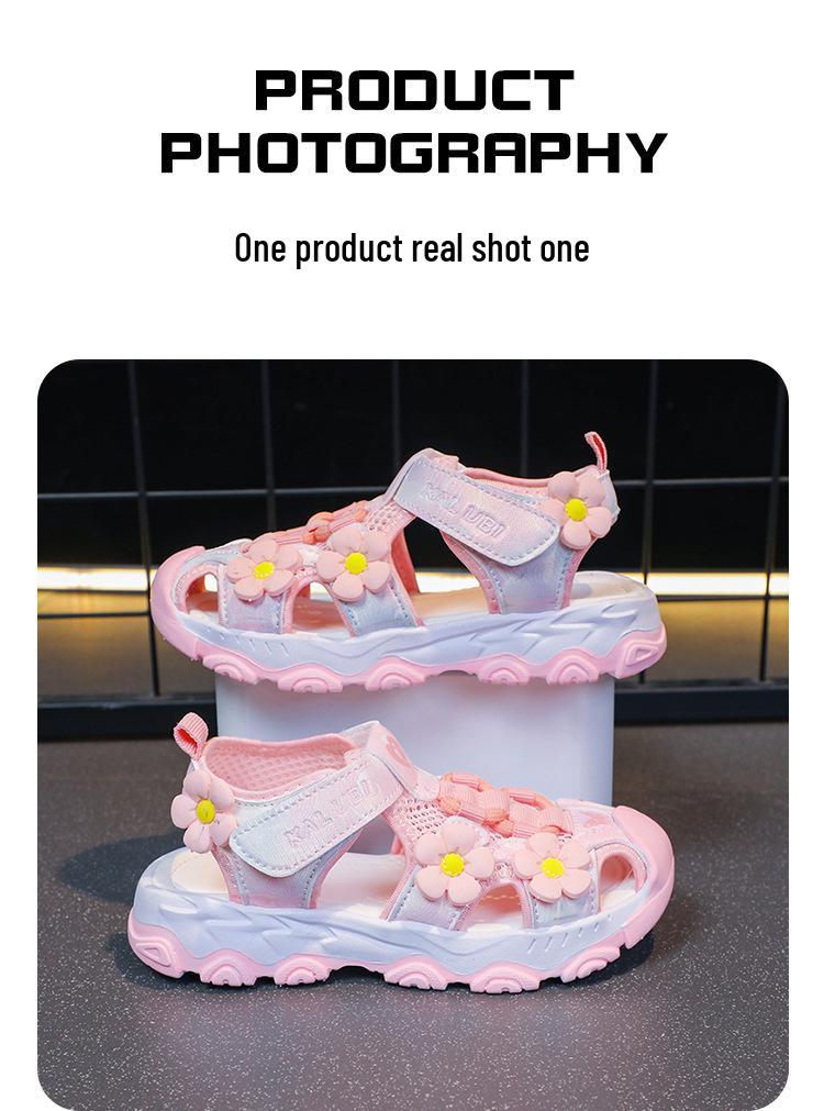 Mädchen Prinzessin Sandalen 2026 Sommer Geschlossene Zehenpartie - Koreanischer Stil Lässige Strandschuhe
