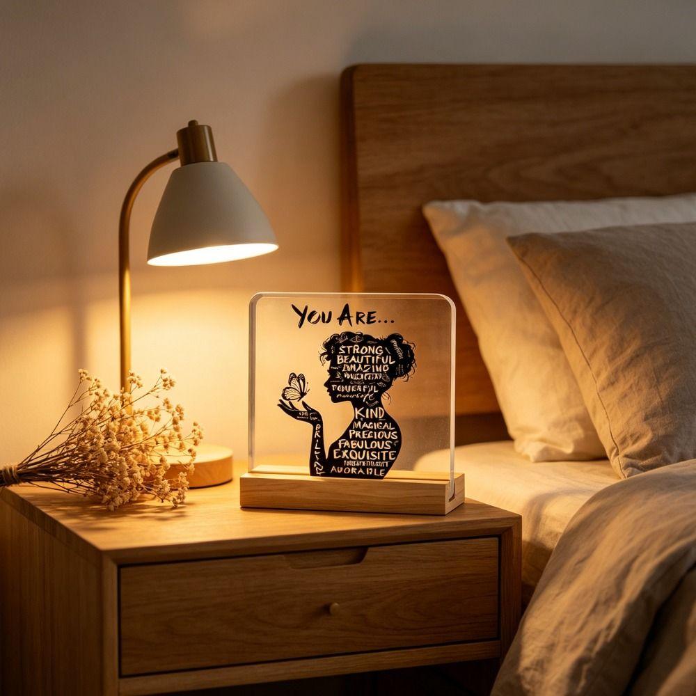 2D Design Inspirational Plaque Acrylic Positive Affirmation Decor Desktop Decoration Home Decor