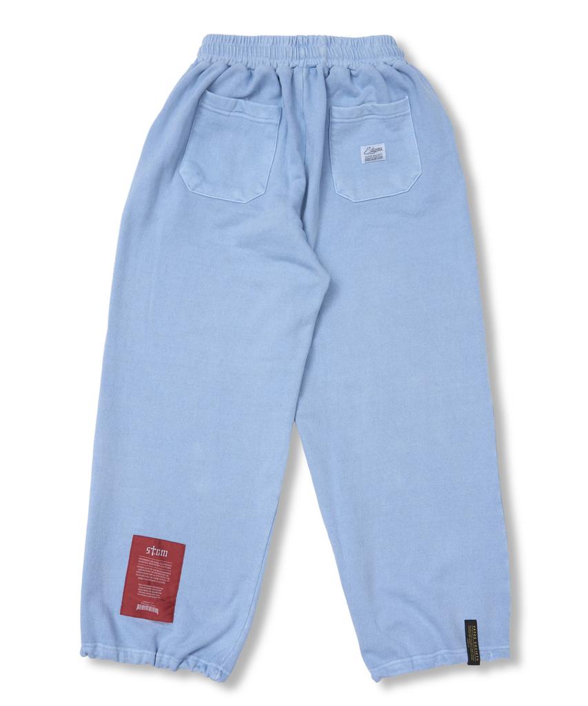 STIGMA Applique Stgm Pigment Washed Wide Jogger Pants Sky Blue