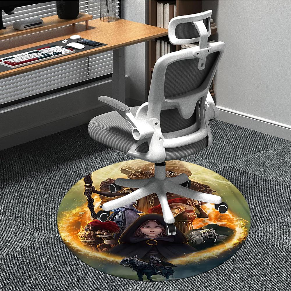 

1PC Elden Ring Office Round Area Rug, Indoor Mat Suitable For Office, Under Office Chairs Bedroom Living Room Home Decor DT1212094 80cm by 80cm