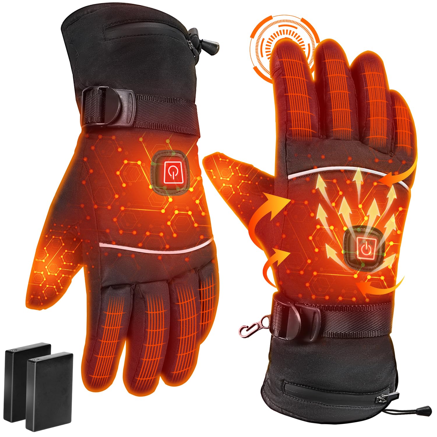 

Sumeriy Electric Heated Gloves for Maximum Temperature 3 Temperature DC Smartphone Cold Weather for and Motorcycle Unisex Motorcycles, 60°C, 10,000mAh