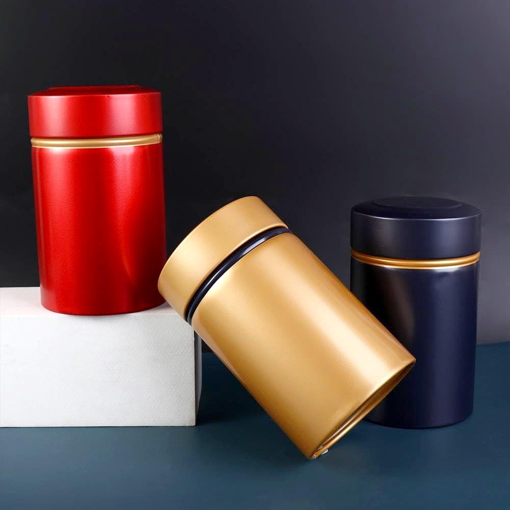 

Tea Caddy Box Containers 50g Metal Tea Storage Round Tin Can Box Coffee Candy Snacks Small Tin Portable Storage Boxes Sealed Jar