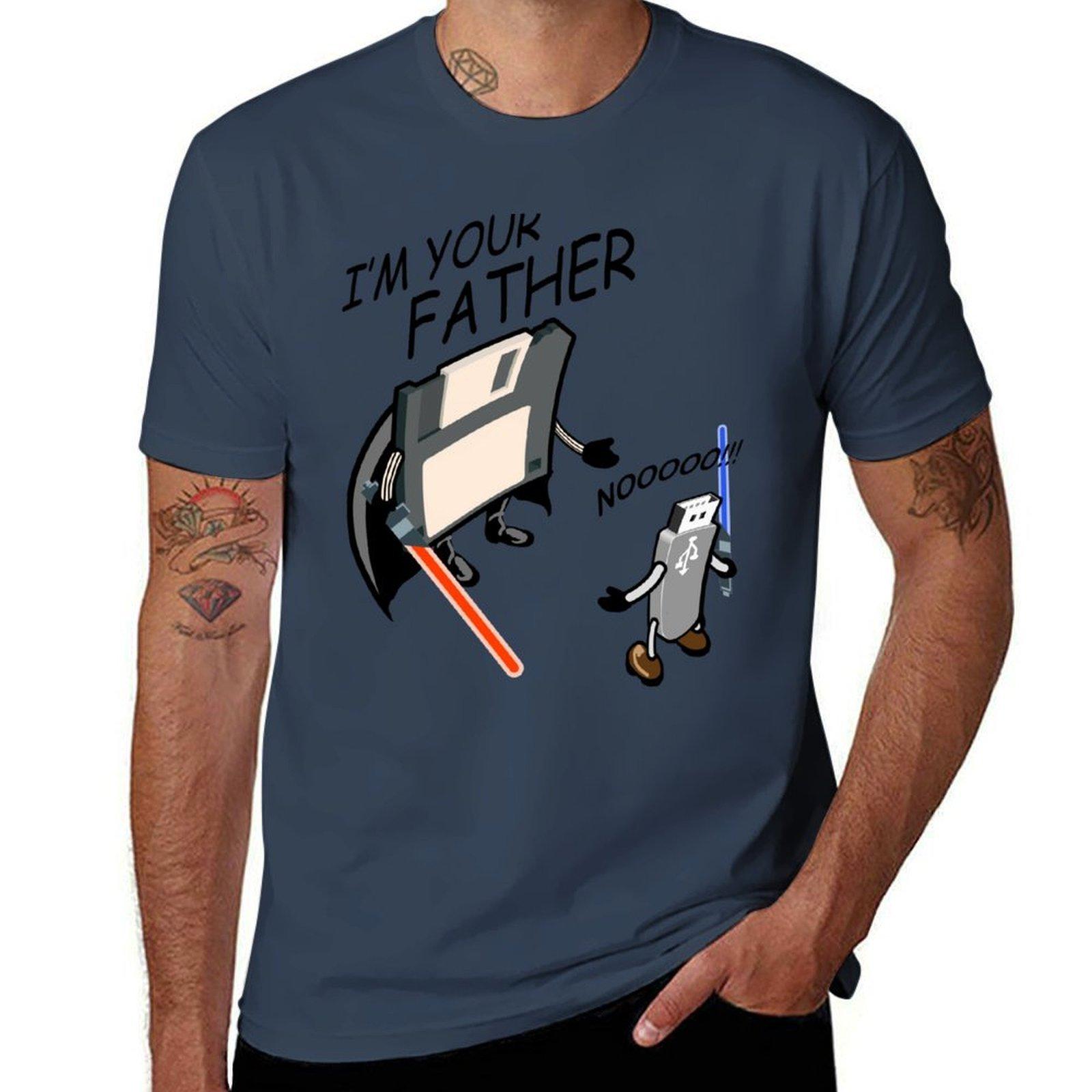 Usb Im Your Father Tshirt Basic Solid Color Short Sleeve Cotton Top S