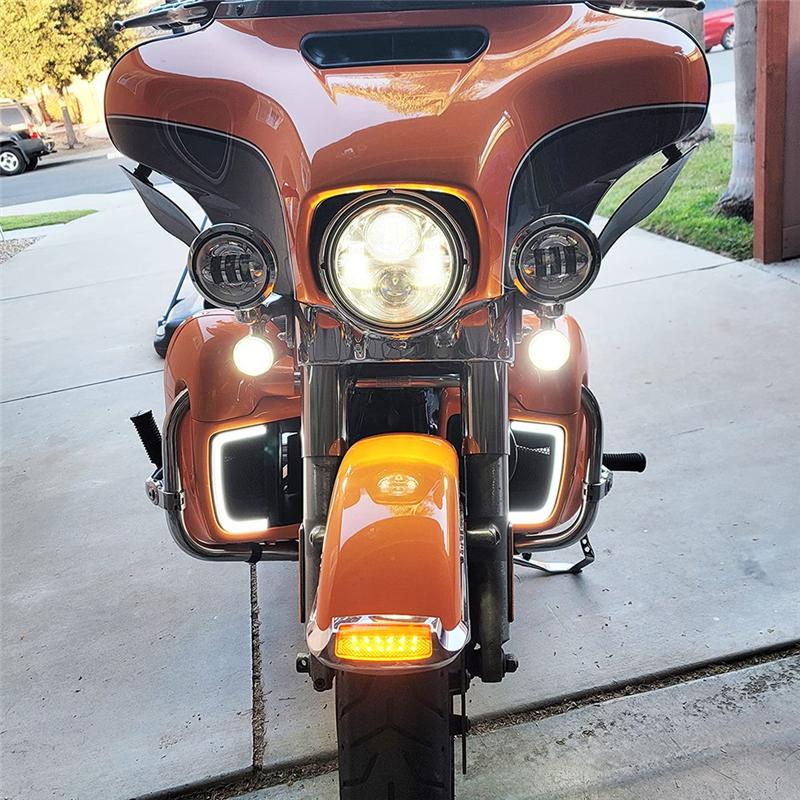 LED Turn Signal Light Motorcycle Fairing Grille For  Touring Street Electra Glide Tri Glide FLHTK FLHTCU FLHTKSE