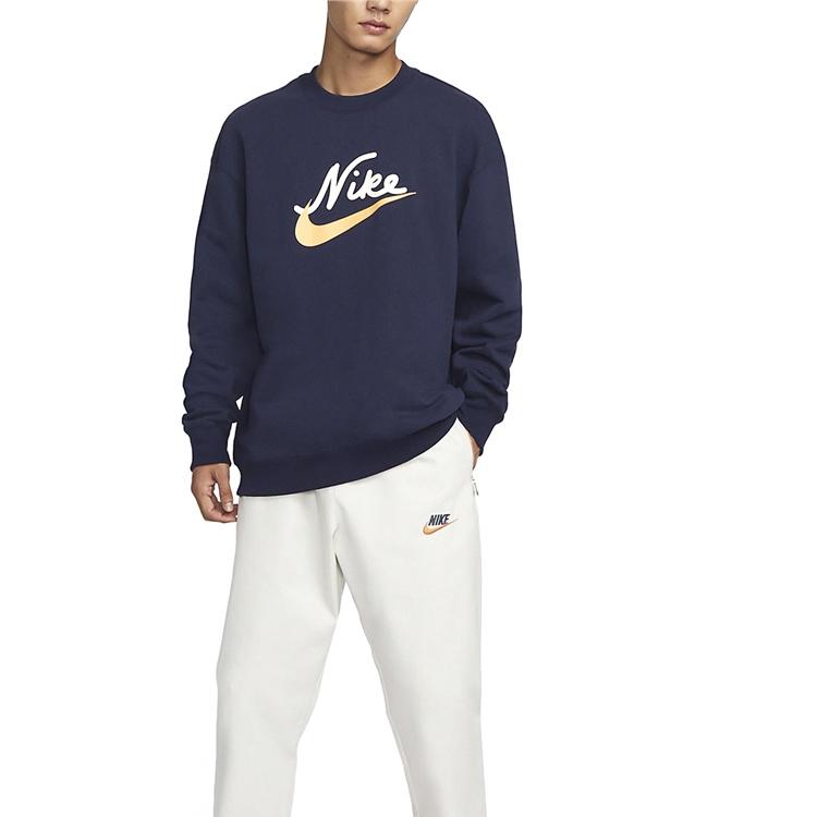 Nike Buchstaben-Print Rundhals-Sweatshirt Herren Tops Tiefviolett FV9513-555