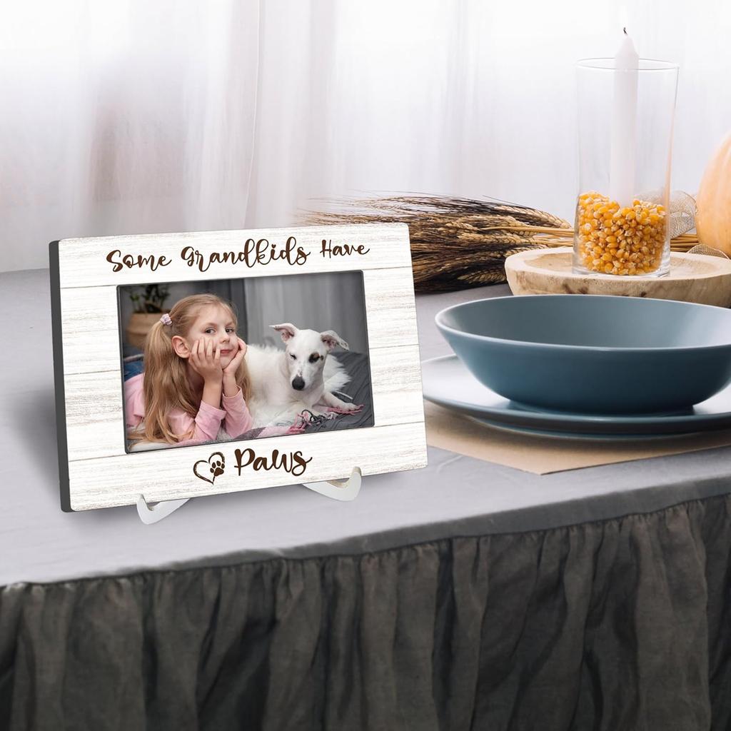 Dog Grandma Gifts 8x6 Picture Frames, Dog Lovers Gifts for Women Owners Dogs Mom, Grandparents Gift Wood Photo Frame, Best Dogs Ever Gift Picture