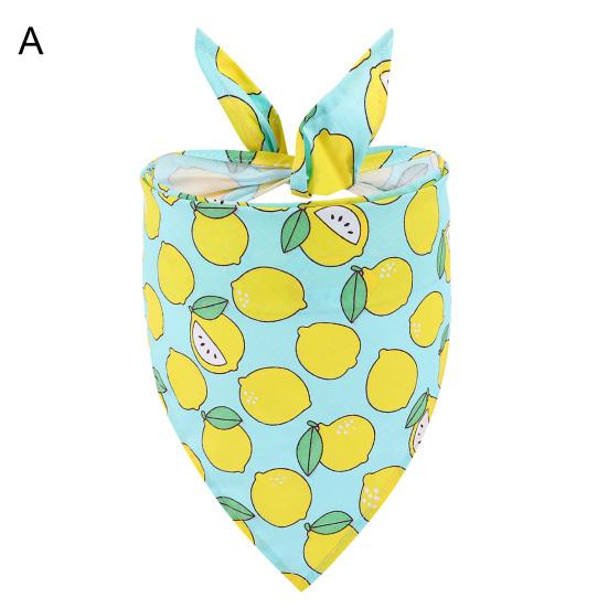 Pet Saliva Towel Fruit Print Adjustable Triangle Scarf Cat Dog Bandanas