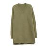 Autumn and Winter Plus Size V-neck Mid-length Bottoming Shirt Loose Solid Color Thick Knitted Sweater Women's Trend