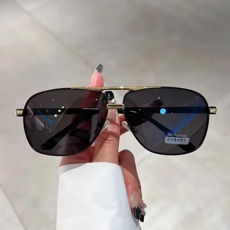 Übergroße Vintage-Sonnenbrille für Herren und Damen, modisch, polarisiert, photochrom, Doppelsteg, Sonnenbrille zum Autofahren